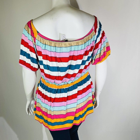 New Lane Bryant Womans Sz 14/16 Convertible Top Plus Stripes NWT - Picture 7 of 9
